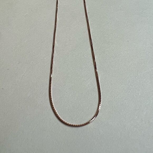 14k solid rose gold box chain Necklace | Real Gold Box chain necklace | 20” - Picture 5 of 6